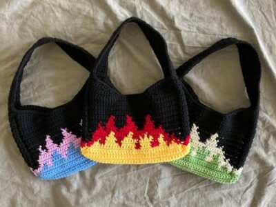 crochet Flames Shoulder Bag easy pattern