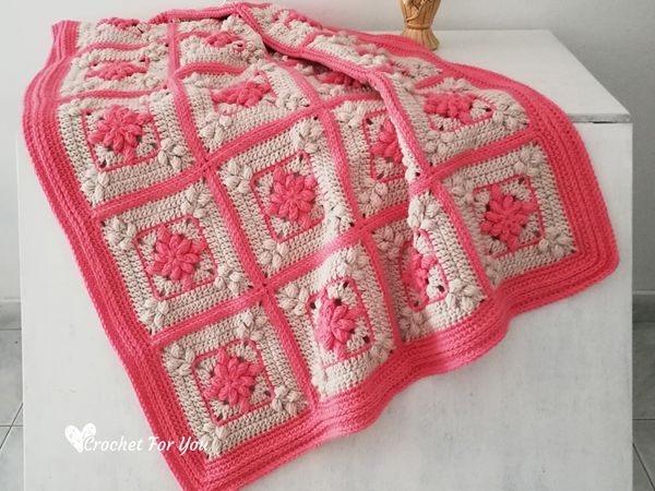 crochet Floral Garden Blanket free pattern
