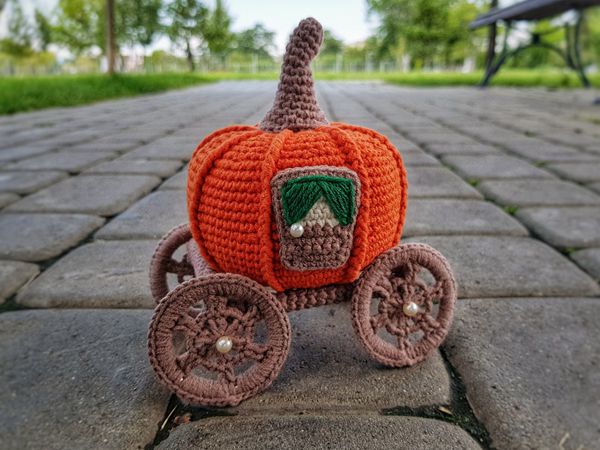 crochet Halloween Carriage Pumpkin easy pattern
