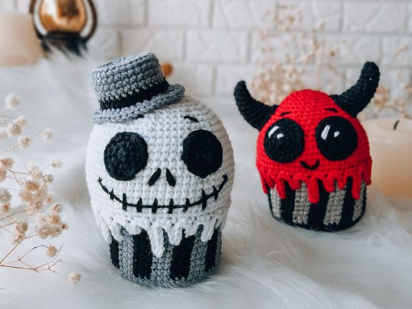 crochet Halloween Cupcakes easy pattern