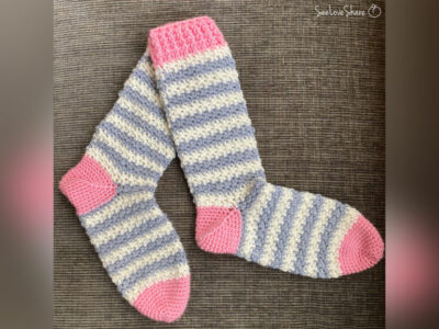 crochet Softee Striped Socks pattern