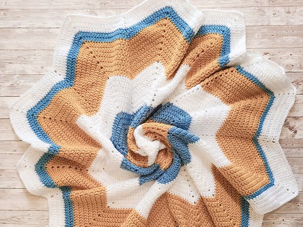 crochet Star Baby Blanket easy pattern