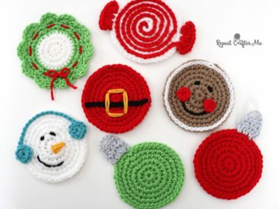 crochet Christmas Coasters free pattern