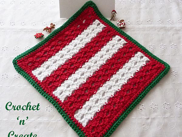 crochet Christmas Dishcloth free pattern