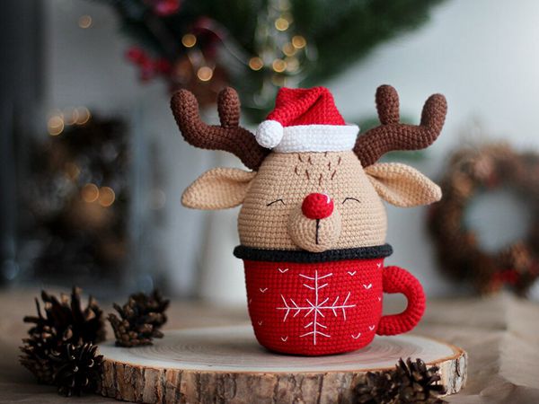 crochet Christmas Mug Deer easy pattern