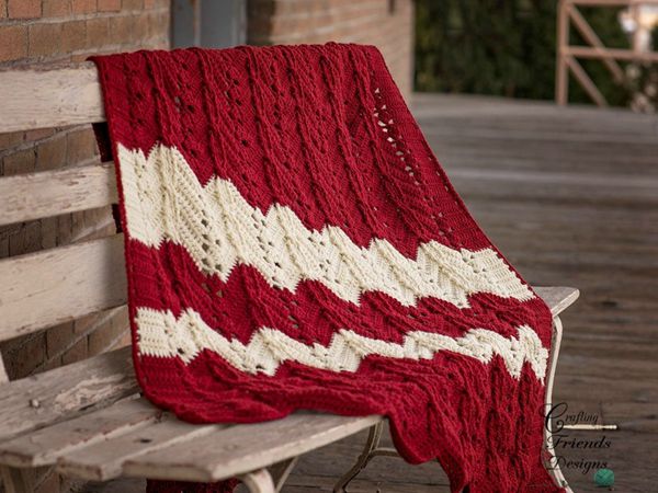 crochet Classic Cable Chevron Afghan free pattern