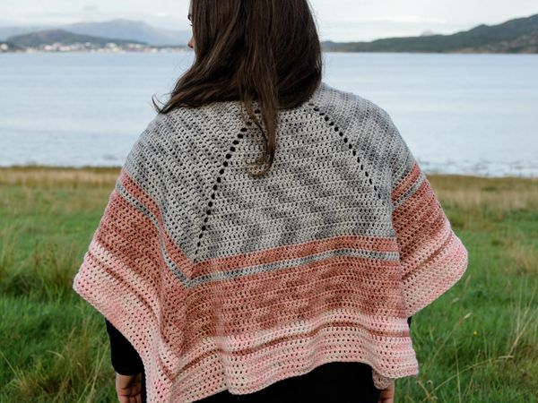crochet HEXAGON SHAWL free pattern