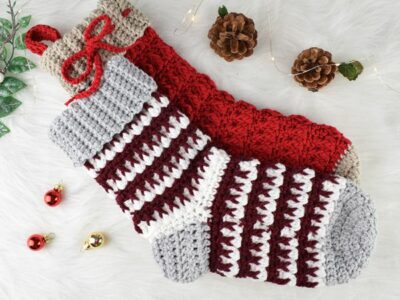crochet Meadow Christmas Stocking free pattern