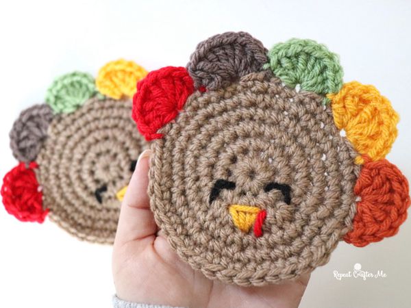crochet turkey coaster free pattern