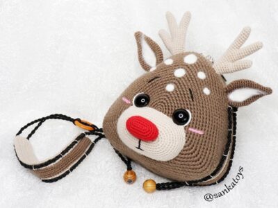 crochet Christmas Reindeer Bag free pattern