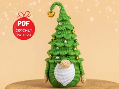 crochet Christmas Tree Gnome easy pattern