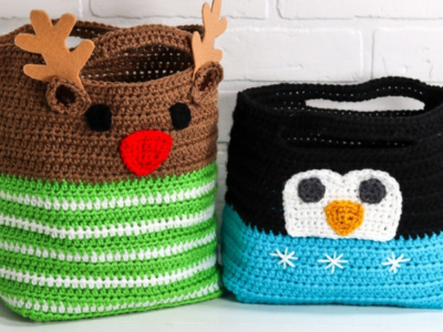 crochet Festive Gift Bag free pattern