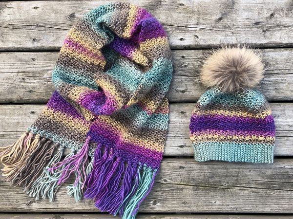 crochet Rachel Beanie and Scarf free pattern