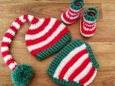 crochet Santas little helper Elf Baby Set easy pattern