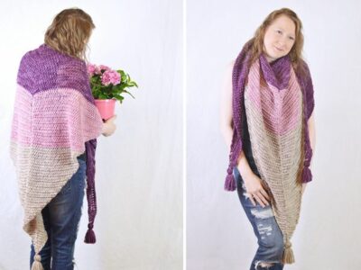 crochet Tulip Petal Shawl free pattern