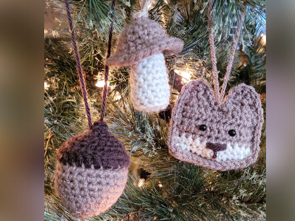 crochet Woodland Ornament Trio free pattern