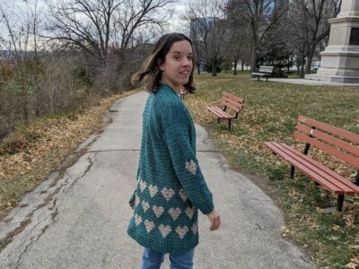 crochet All You Need is Love Cardigan free pattern