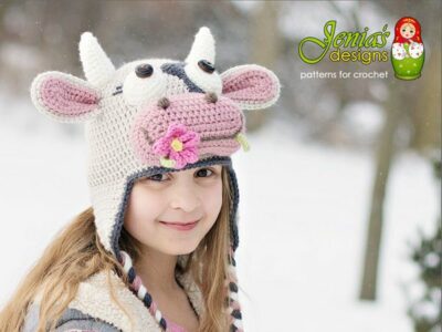 crochet Cozy Cow Hat easy pattern