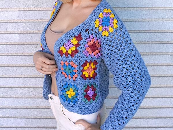 crochet Granny Square Jacket free pattern