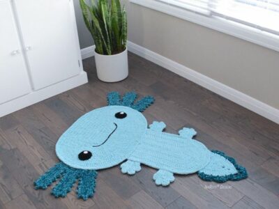 crochet Lex The Axolotl Salamander Rug easy pattern