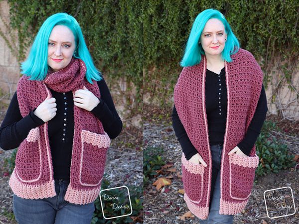 crochet Lila Pocket Scarf free pattern