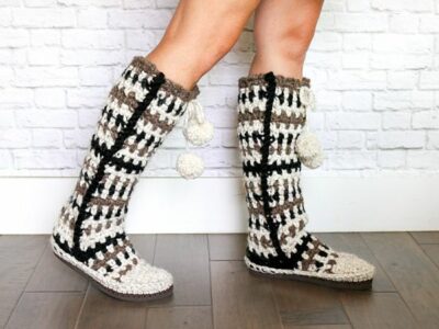 crochet Taos Slipper Boots free pattern