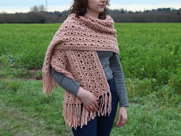 crochet Wildflower Chunky Shawl free pattern