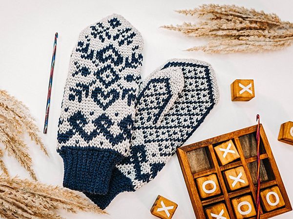 crochet Fair Isle Mittens free pattern