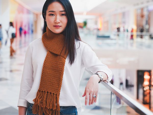 crochet Moss Stitch Scarf free pattern