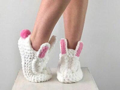 crochet Bunny Slippers easy pattern