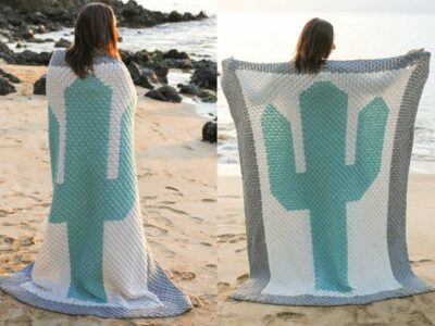 crochet Cactus Blanket free pattern