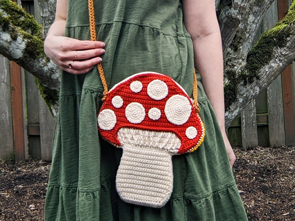 crochet Crossbody Mushroom Bag easy pattern