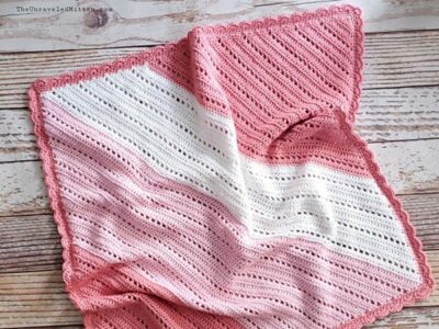crochet Diagonal Filet Baby Blanket free pattern