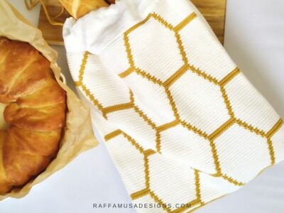 crochet Honeycomb Bread Bag free pattern