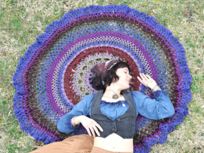 crochet Lotus Mandala Throw free pattern