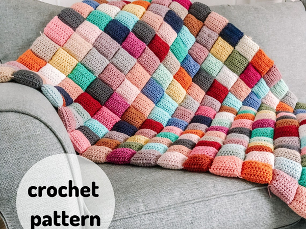 crochet Puff Quilt Blanket easy pattern