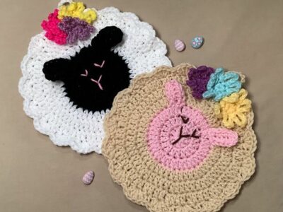 crochet Spring Lamb Pot Holder free pattern
