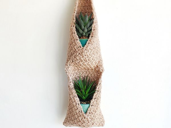 crochet Suzette Double Hanging Basket free pattern
