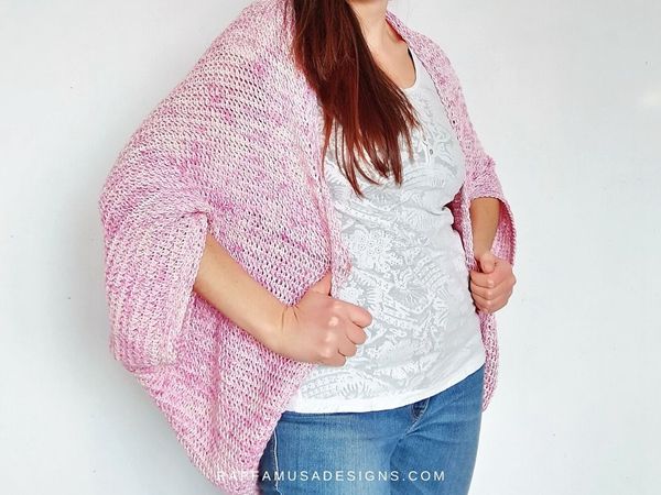 crochet Tunisian Cocoon Shrug free pattern