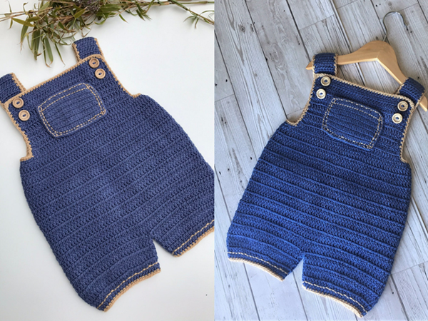 crochet Baby Dungarees easy pattern