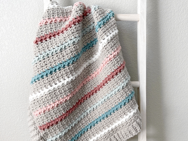 crochet Fleecy Ribbons Blanket free pattern