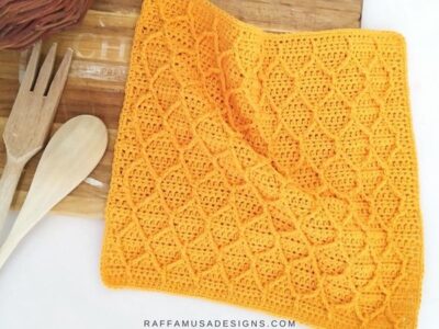 crochet Honeycomb Textured Dishcloth free pattern
