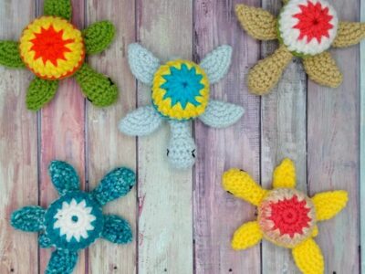 crochet Colorful Sea Turtle free pattern