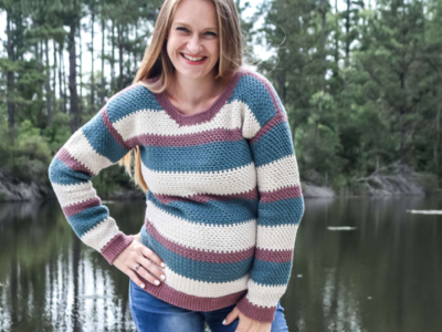 crochet Pima Pullover Sweater free pattern