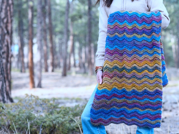 crochet Rolling Hills Throw free pattern