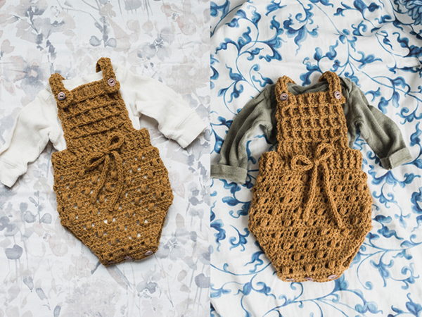 crochet the Butterscotch Baby Romper easy pattern