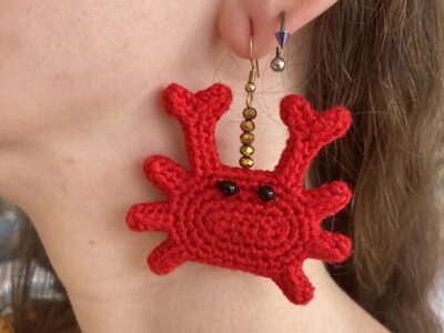 crochet Crab Earrings and Brooch free pattern