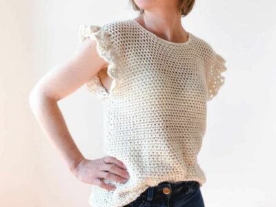 crochet Lily Ruffle Sleeve Top free pattern