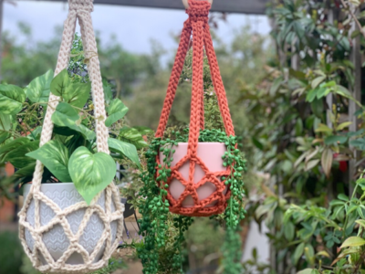 crochet Trinity Boho Plant Hanger free pattern