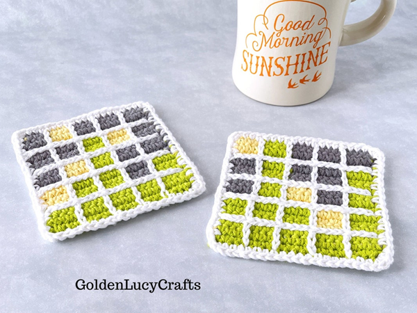 crochet Wordle Coaster easy pattern